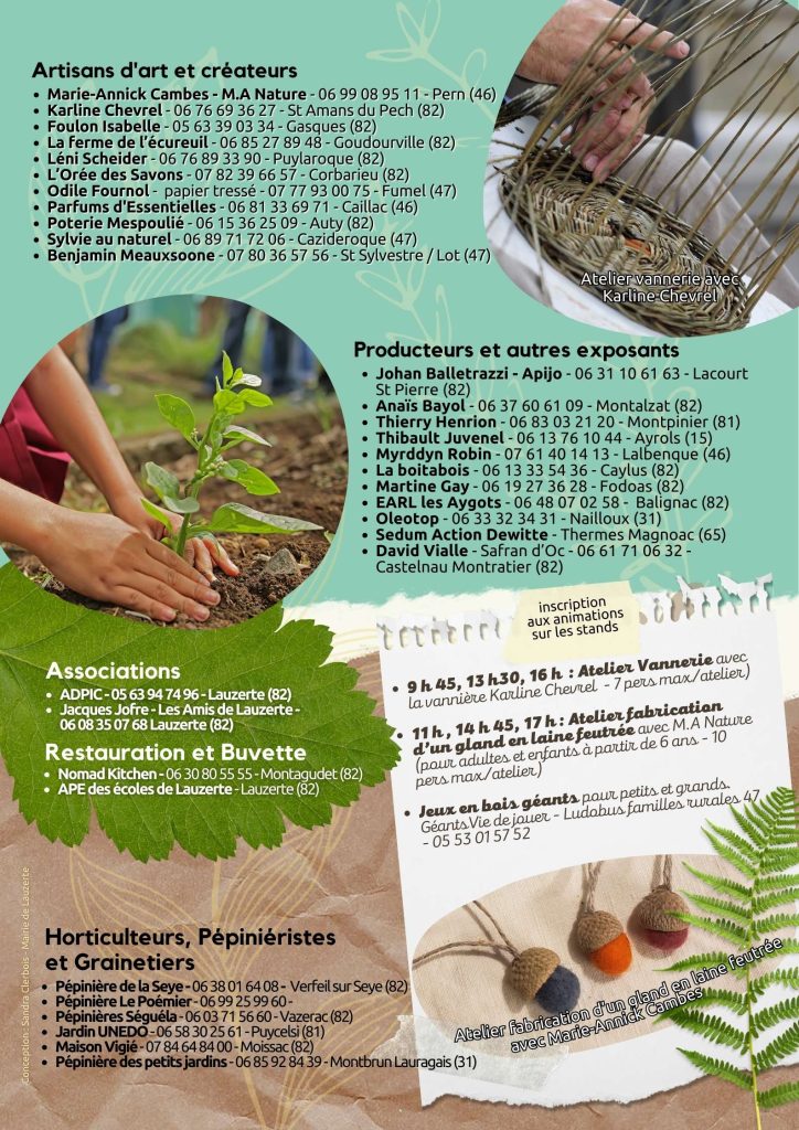 Journée de l'Arbre et du bois 2025 - 30 ième Lauzerte - Exposants et programme